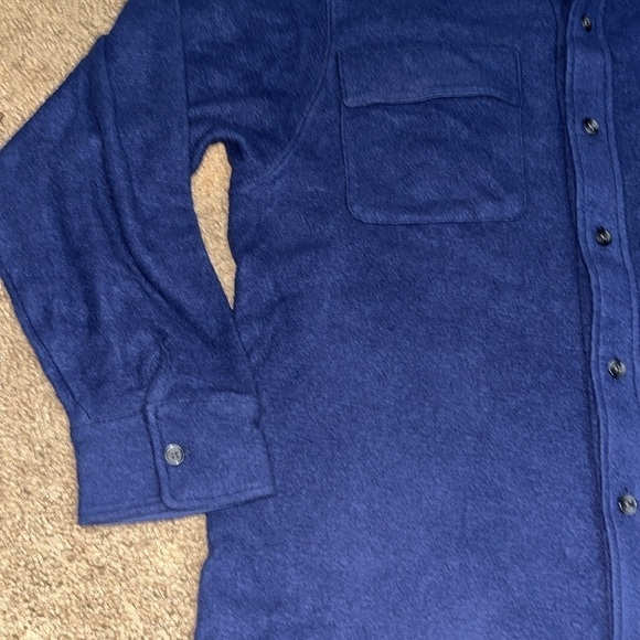 Victoria’s Secret PINK Reverse Fleece Shacket Midnight Navy Blue Medium - Picture 7 of 13